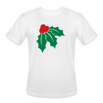 christmas holly - Men's Moisture Wicking Performance T-Shirt - white - Front - Jackson (183cm)