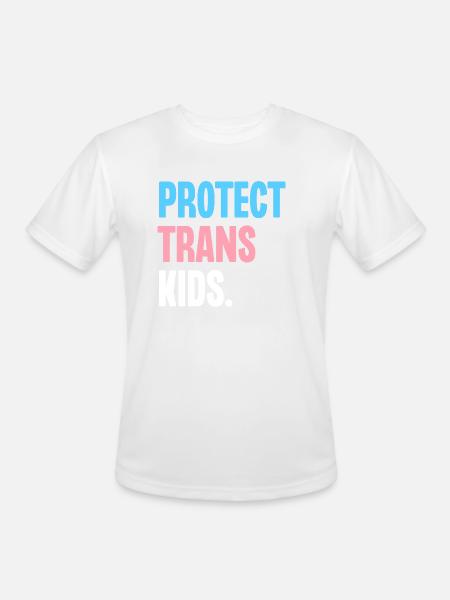 Protect Trans Kids - Men's Moisture Wicking Performance T-Shirt - white