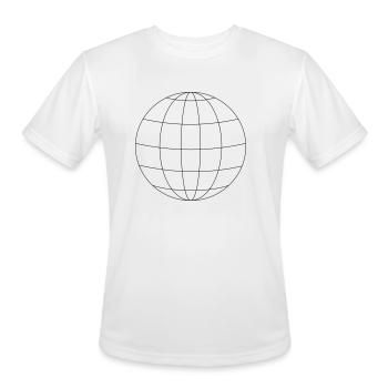 simple globe - Men's Moisture Wicking Performance T-Shirt - white - Front - Jackson (183cm)