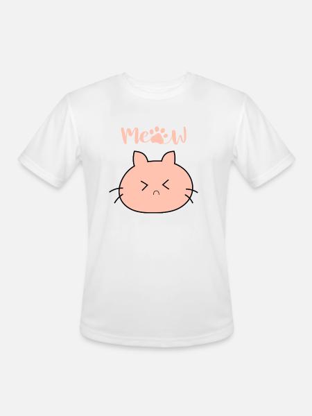 Meow cat funny face - Men's Moisture Wicking Performance T-Shirt - white