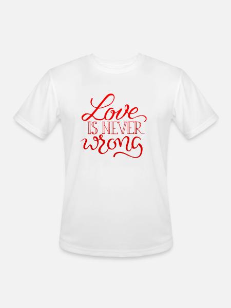 love is never wrong - Men's Moisture Wicking Performance T-Shirt - white