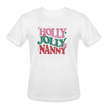 Holly Jolly Nanny - Men's Moisture Wicking Performance T-Shirt - white - Front - Jackson (183cm)