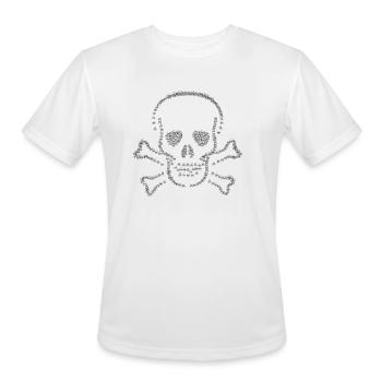 Skull And Crossbones Fractal - Men's Moisture Wicking Performance T-Shirt - white - Front - Jackson (183cm)