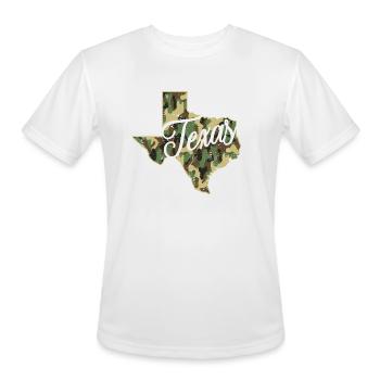 Camo Texas Flag Outline State - Men's Moisture Wicking Performance T-Shirt - white - Front - Jackson (183cm)