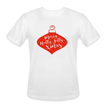 Merry Holly Jolly Xmas - Men's Moisture Wicking Performance T-Shirt - white - Front - Jackson (183cm)
