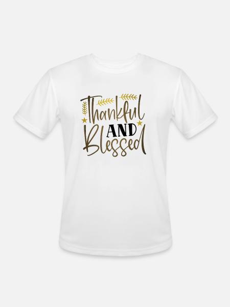 thankful - Men's Moisture Wicking Performance T-Shirt - white