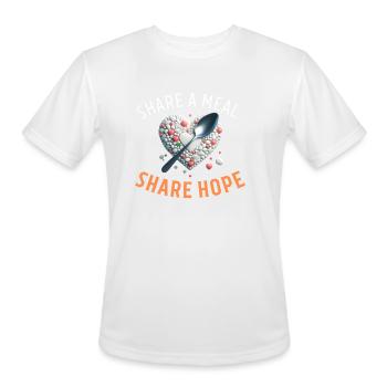 Share a Meal, Share Hope T-shirt - Men's Moisture Wicking Performance T-Shirt - white - Front - Jackson (183cm)
