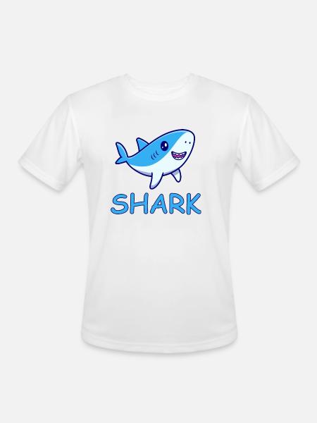 SHARK - Men's Moisture Wicking Performance T-Shirt - white