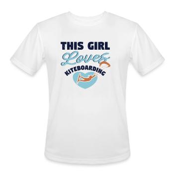 Kite This Girl Loves Kiteboarding - Men's Moisture Wicking Performance T-Shirt - white - Front - Jackson (183cm)