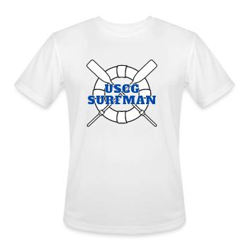 USCG Surfman lifering - Men's Moisture Wicking Performance T-Shirt - white - Front - Jackson (183cm)