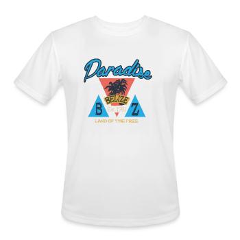 Paradise Belize - Men's Moisture Wicking Performance T-Shirt - white - Front - Jackson (183cm)