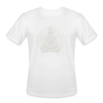 Sanskrit Gayatri Mantra Lotus Mandala Meditation - Men's Moisture Wicking Performance T-Shirt - white - Front - Jackson (183cm)