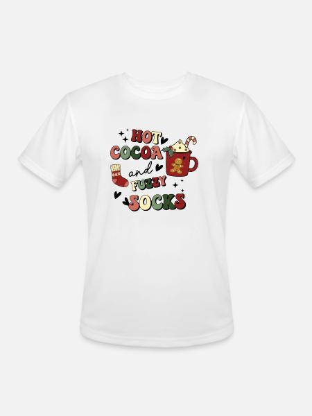 Hot Cocoa And Fuzzy Socks - Men's Moisture Wicking Performance T-Shirt - white