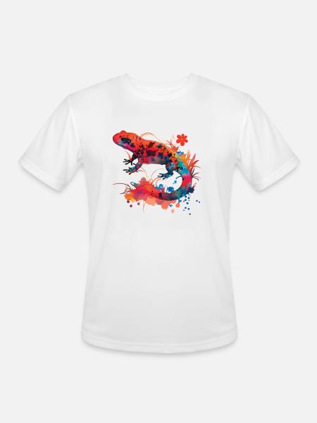 Magical Red Salamander - Men's Moisture Wicking Performance T-Shirt - white