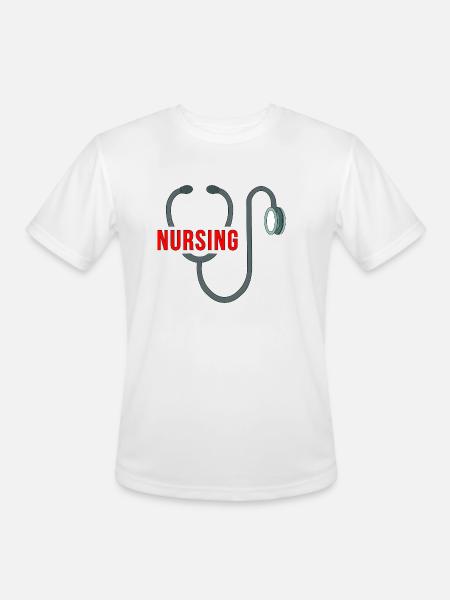 Stethoscope Nursing - Men's Moisture Wicking Performance T-Shirt - white