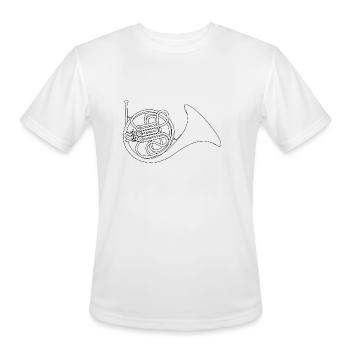 French horn - Men's Moisture Wicking Performance T-Shirt - white - Front - Jackson (183cm)