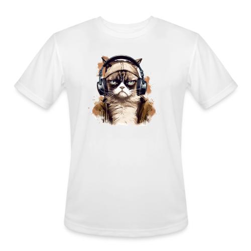Funny Cat - grumpy face - Men's Moisture Wicking Performance T-Shirt