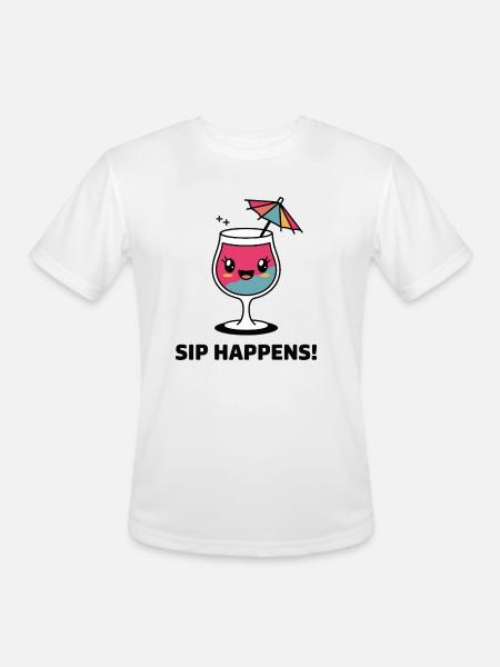 Sip Happens - Men's Moisture Wicking Performance T-Shirt - white