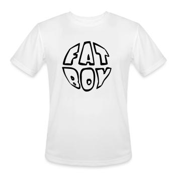 circle fat man clip art comic cartoon funny fat tr - Men's Moisture Wicking Performance T-Shirt - white - Front - Jackson (183cm)