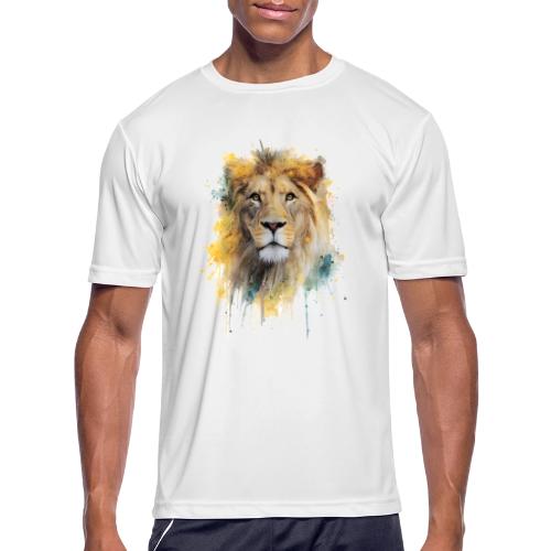 Watercolor Lion Portrait - Men's Moisture Wicking Performance T-Shirt