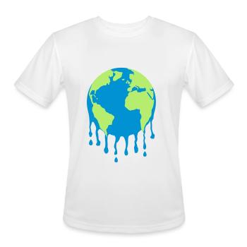 Melting Earth - Men's Moisture Wicking Performance T-Shirt - white - Front - Jackson (183cm)