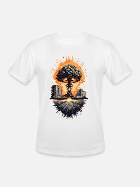 Urban Nuclear Mushroom Cloud - Men's Moisture Wicking Performance T-Shirt - white