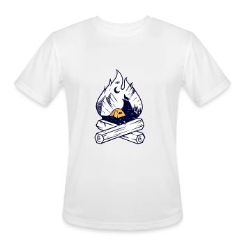 Wolf Campfire Night Howling Fire Camper Camping - Men's Moisture Wicking Performance T-Shirt - white - Front - Jackson (183cm)