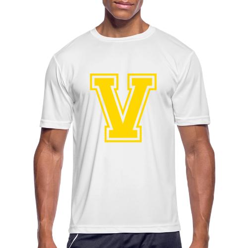 Letter V – Capital Athletic Alphabet Monogram - Men's Moisture Wicking Performance T-Shirt