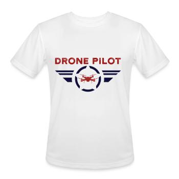 Drone Pilot - Men's Moisture Wicking Performance T-Shirt - white - Front - Jackson (183cm)