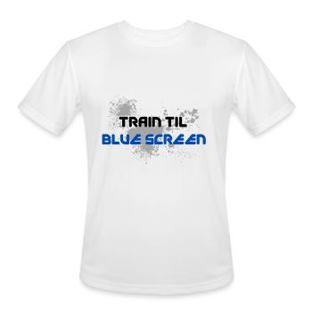 Blue Screen Glitch Splash - Men's Moisture Wicking Performance T-Shirt - white - Front - Jackson (183cm)