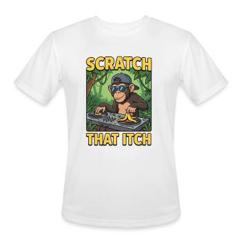 Scratch That Itch Monkey DJ - Men's Moisture Wicking Performance T-Shirt - white - Front - Jackson (183cm)