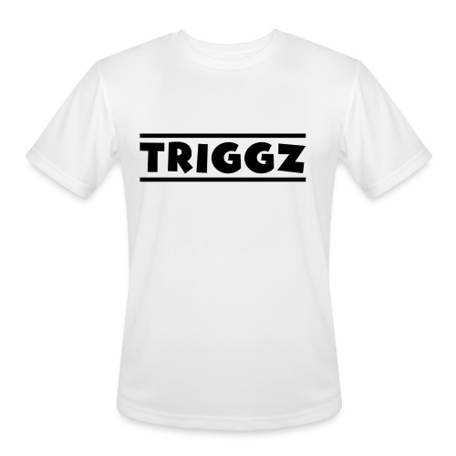 Triggz s Shirt Logo Black with Lines - Men's Moisture Wicking Performance T-Shirt