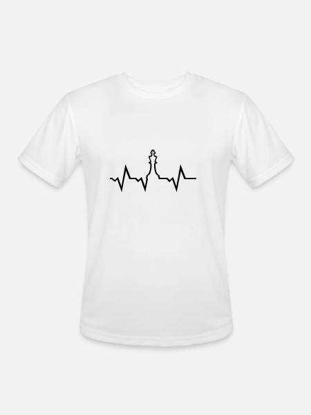 Chess Heartbeat - Men's Moisture Wicking Performance T-Shirt - white