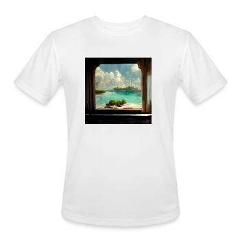 Paradise island painting - Men's Moisture Wicking Performance T-Shirt - white - Front - Jackson (183cm)
