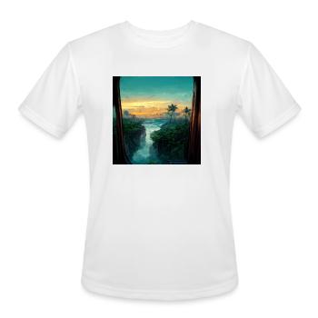 Paradise island painting - Men's Moisture Wicking Performance T-Shirt - white - Front - Jackson (183cm)