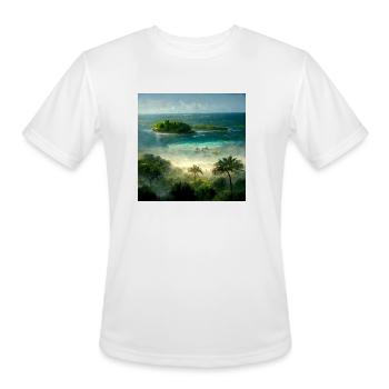 Future paradise island painting - Men's Moisture Wicking Performance T-Shirt - white - Front - Jackson (183cm)