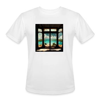 Paradise island painting - Men's Moisture Wicking Performance T-Shirt - white - Front - Jackson (183cm)
