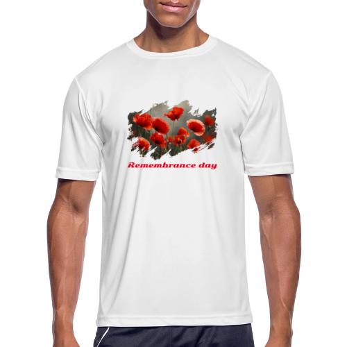 Remembrance Day with poppies - Men's Moisture Wicking Performance T-Shirt