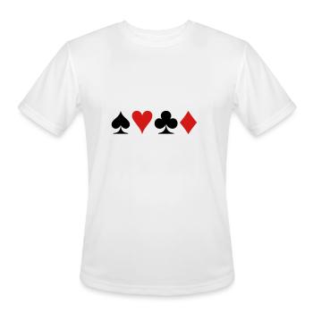 Cards - Poker - Game - Play - Men's Moisture Wicking Performance T-Shirt - white - Front - Jackson (183cm)