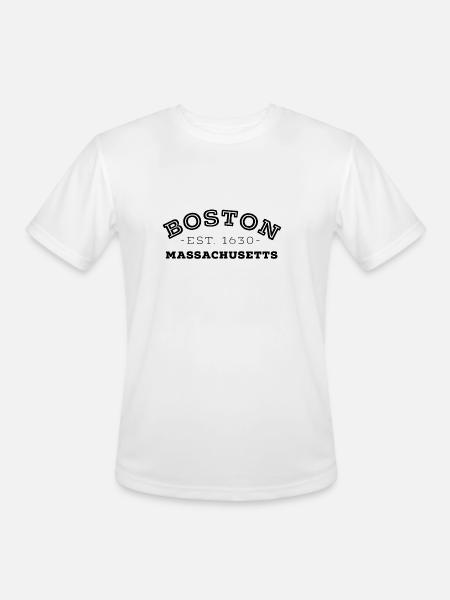 Boston Massachusetts - Men's Moisture Wicking Performance T-Shirt - white