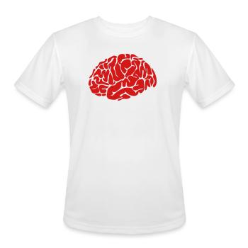 Crimson Brain Mosaic - Men's Moisture Wicking Performance T-Shirt - white - Front - Jackson (183cm)