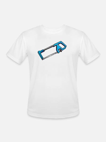 Hacksaw iron saw | Eisensäge - Men's Moisture Wicking Performance T-Shirt - white