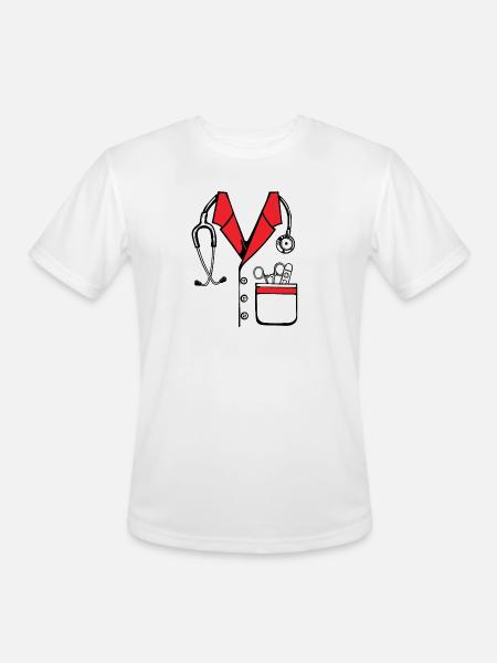 Doctor Stethoscope - Men's Moisture Wicking Performance T-Shirt - white
