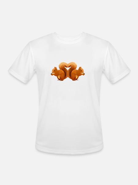 Low-Poly Squirrel Heart Duo - Men's Moisture Wicking Performance T-Shirt - white