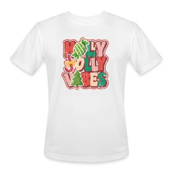 Holly Jolly Christmas - Men's Moisture Wicking Performance T-Shirt - white - Front - Jackson (183cm)