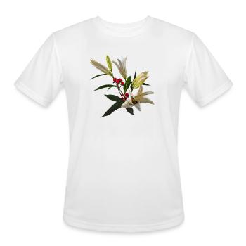 Lilies and Berries - Men's Moisture Wicking Performance T-Shirt - white - Front - Jackson (183cm)