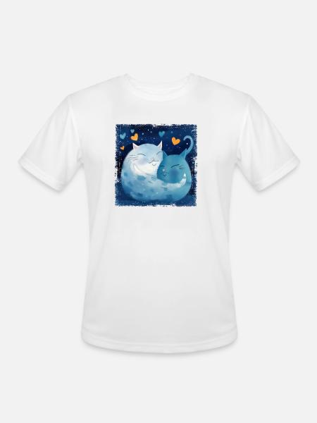 Cats Hug - Men's Moisture Wicking Performance T-Shirt - white