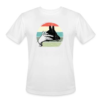 Retro Sunset Hand Silhouette - Men's Moisture Wicking Performance T-Shirt - white - Front - Jackson (183cm)