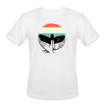 Retro Sunset Bird Silhouette - Men's Moisture Wicking Performance T-Shirt - white - Front - Jackson (183cm)