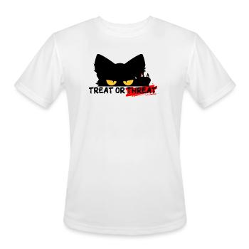 Noir Cat Threat Eyes Emblem - Men's Moisture Wicking Performance T-Shirt - white - Front - Jackson (183cm)